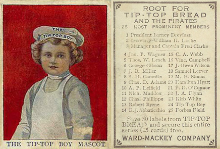 1910 Tip Top Bread Tip Top Boy Mascot # Baseball Card
