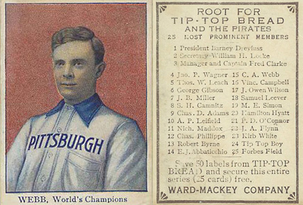 1910 Tip Top Bread Lefty Webb # Baseball Card