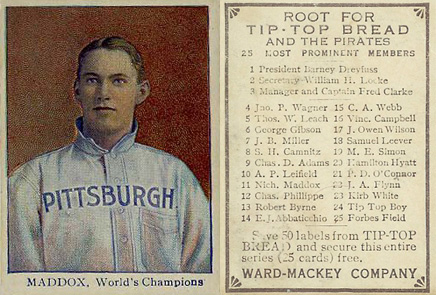 1910 Tip Top Bread Nick Maddox # Baseball Card