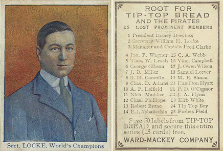 1910 Tip Top Bread William H. Locke # Baseball Card