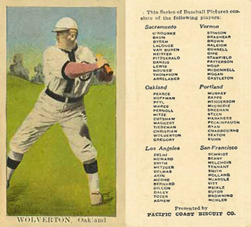 1911 Pacific Coast Biscuit Wolverton # Baseball Card
