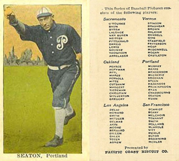 1911 Pacific Coast Biscuit Seaton #57 Baseball Card