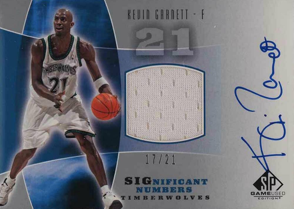 2004 SP Game Used Significant Numbers Kevin Garnett #SN-KG Basketball Card