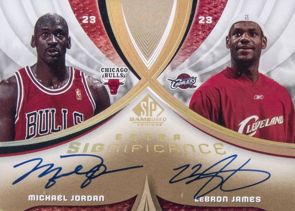2003 SP Game Used Extra SIGnificance LeBron James/Michael Jordan #MJ/LJ Basketball Card