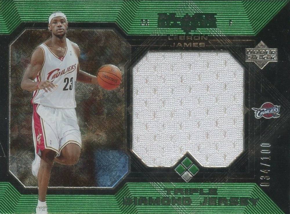2004 Upper Deck Black Diamond Jersey LeBron James #TDJLJ Basketball Card