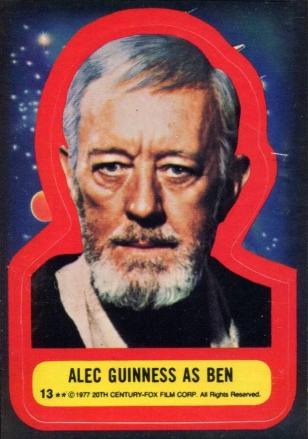 1977 Star Wars Stickers Alec Guinness as Ben #13 Non-Sports Card