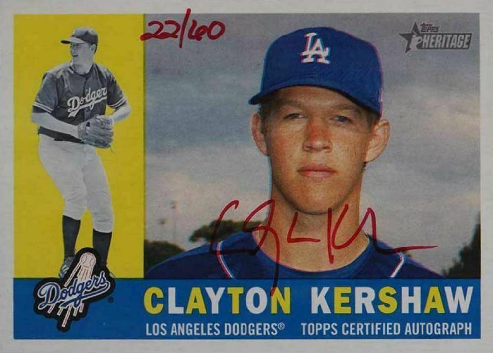 2009 Topps Heritage Real One Autographs Clayton Kershaw #ROACK Baseball Card