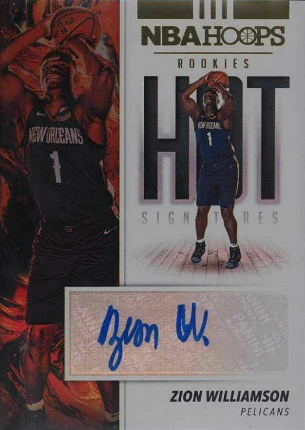 2019 Hoops Hot Signatures Rookies Zion Williamson #ZW Basketball Card