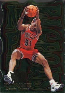1996 Metal Net-Rageous  Dennis Rodman #8 Basketball Card