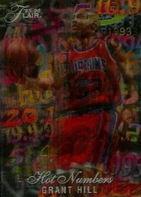 1995 Flair Hot Numbers Grant Hill #2 Basketball Card