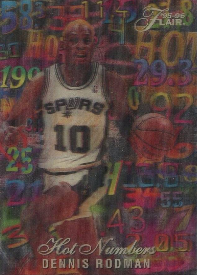 1995 Flair Hot Numbers Dennis Rodman #13 Basketball Card