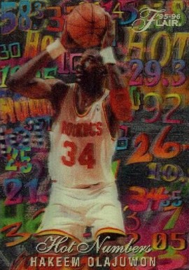 1995 Flair Hot Numbers Hakeem Olajuwon #10 Basketball Card