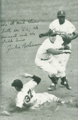 1952 Brooklyn Dodgers Schedule Cards  Jackie Robinson #3 Baseball Card