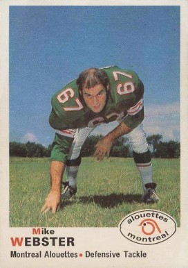 1970 O-Pee-Chee CFL Mike Webster #109 Football Card
