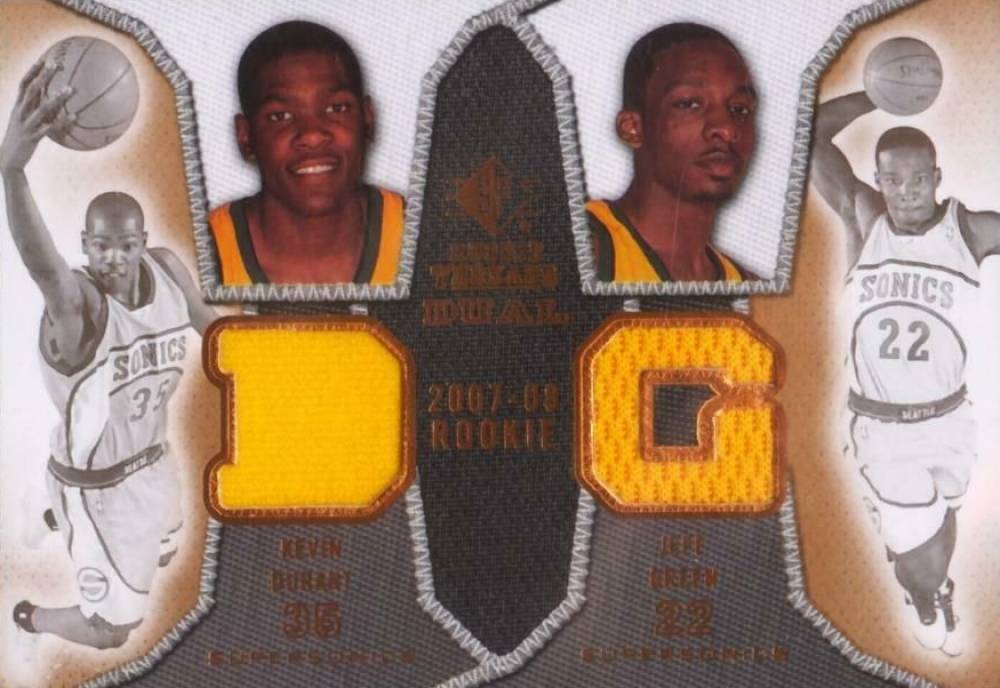 2007 SP Rookie Threads Rookie Threads Dual Jeff Green/Kevin Durant #DRTDG Basketball Card