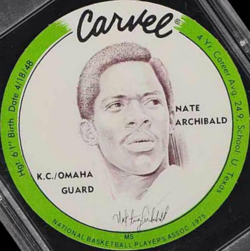 1975 Carvel Discs Nate Archibald #NA Basketball Card