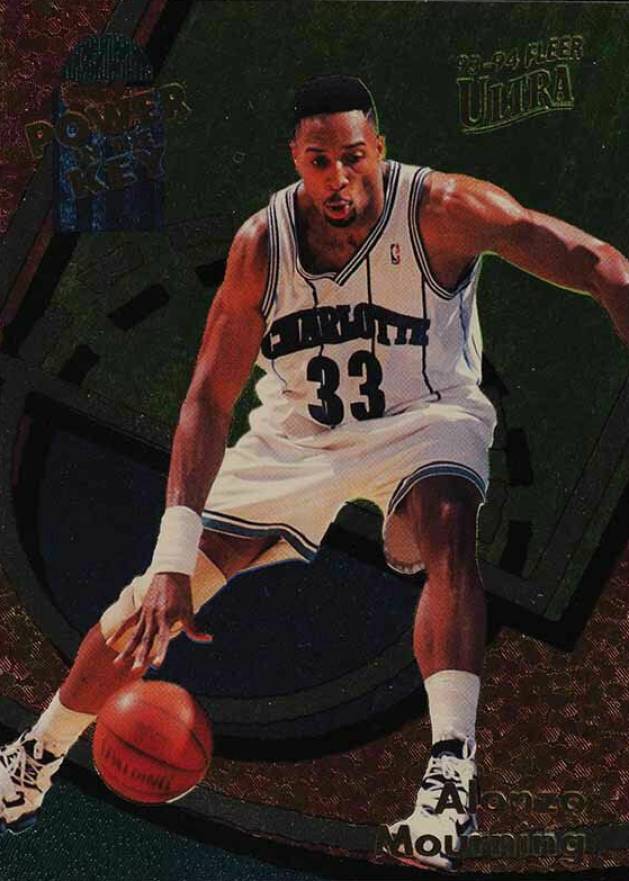 1993 Ultra Power in the Key Alonzo Mourning #5 Basketball Card
