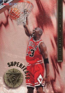 1996 Hoops Superfeats Michael Jordan #1 Basketball Card