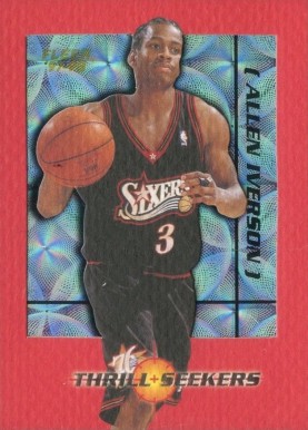 1997 Fleer Thrill Seekers Allen Iverson #6 Basketball Card