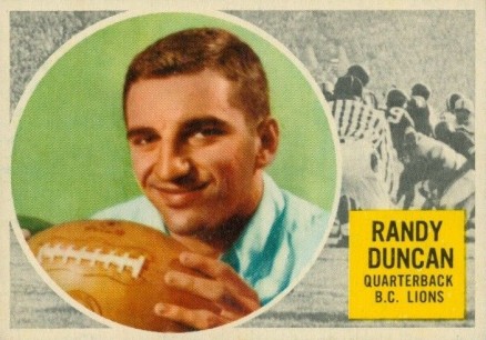 1960 Topps CFL Randy Duncan #5 Football Card