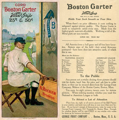 1912 Boston Garter Nap Rucker #14 Baseball Card