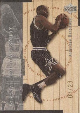 1998 Upper Deck Hardcourt Jordan Holding Court Anfernee Hardaway/Michael Jordan #J19 Basketball Card