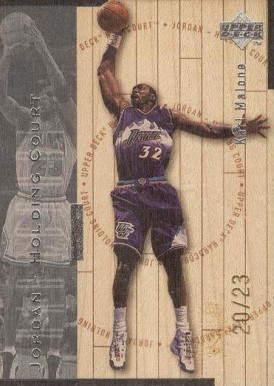 1998 Upper Deck Hardcourt Jordan Holding Court Karl Malone/Michael Jordan #J27 Basketball Card