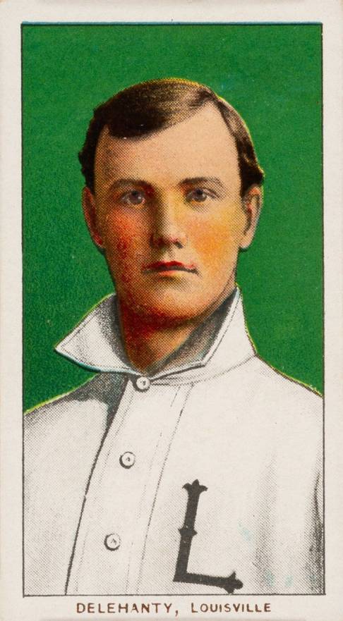 1909 White Borders Piedmont 350  Delehanty, Louisville #123 Baseball Card
