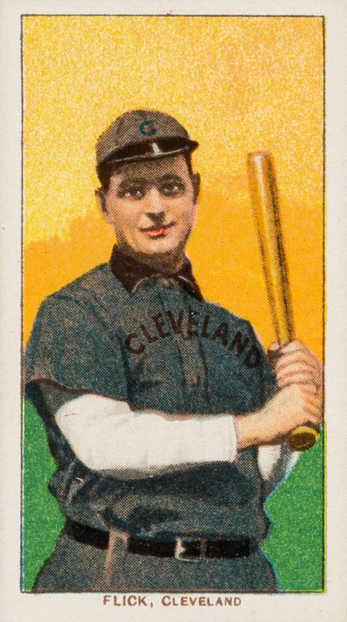 1909 White Borders Piedmont 350  Flick, Cleveland #176 Baseball Card