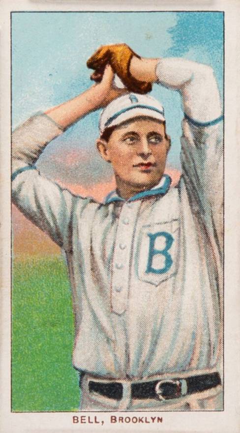 1909 White Borders Piedmont 350  Bell, Brooklyn #30 Baseball Card