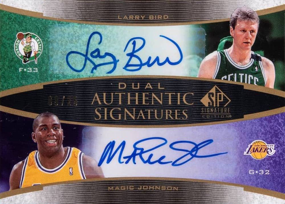 2005 SP Signature Dual Authentic Signature Larry Bird/Magic Johnson #DS-BK Basketball Card