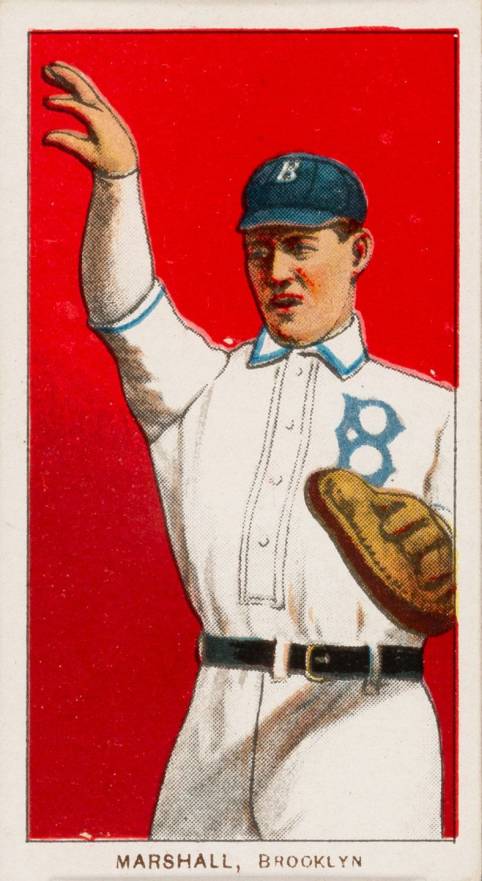 1909 White Borders Piedmont 350  Marshall, Brooklyn #306 Baseball Card