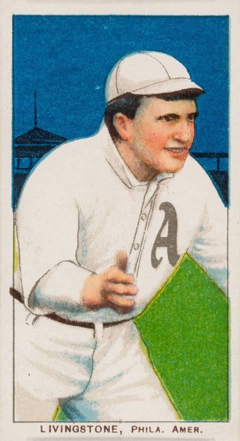 1909 White Borders Piedmont 350  Livingstone, Phila. Amer. #288 Baseball Card