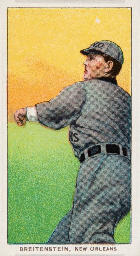1909 White Borders Piedmont 350  Breitenstein, New Orleans #50 Baseball Card
