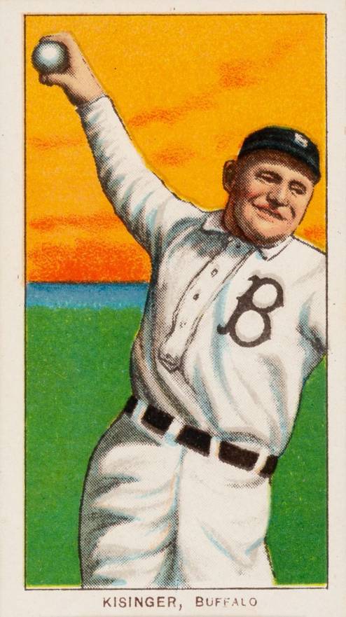 1909 White Borders Piedmont 350  Kisinger, Buffalo #254 Baseball Card