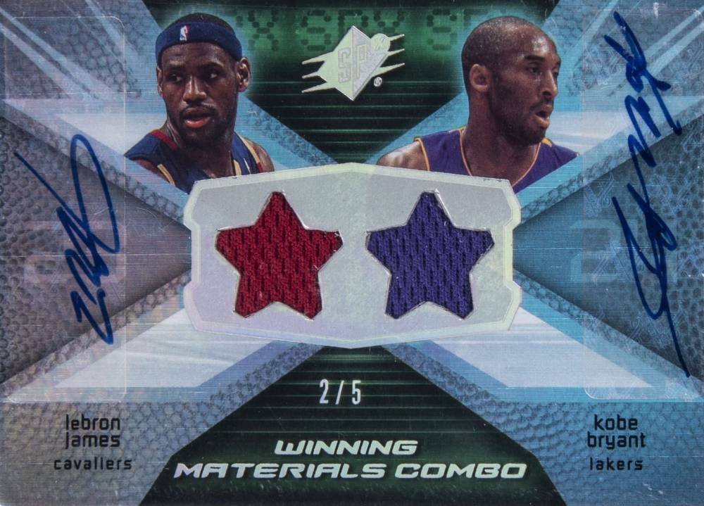 2008 SPx Winning Materials Combo   Kobe Bryant/LeBron James #WMCBJ Basketball Card