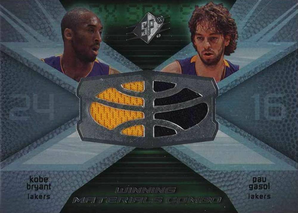 2008 SPx Winning Materials Combo   Kobe Bryant/Pau Gasol #WMCBG Basketball Card