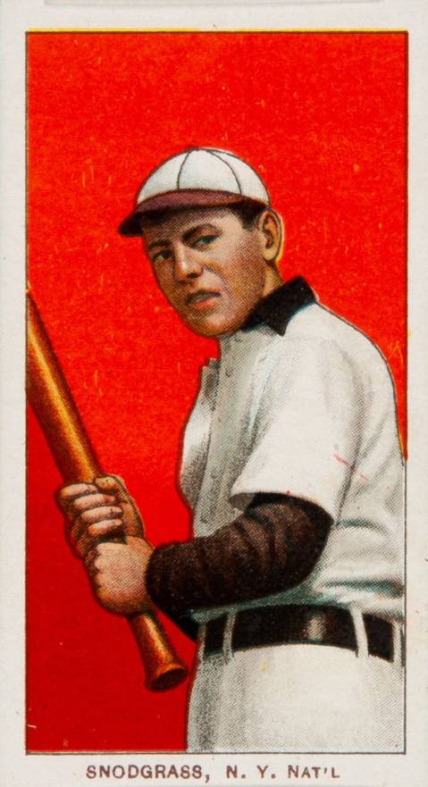 1909 White Borders Piedmont 350  Snodgrass, N.Y. Nat'L #453 Baseball Card