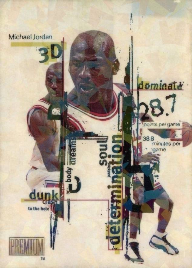 1998 Skybox Premium 3D's Michael Jordan #4 Basketball Card