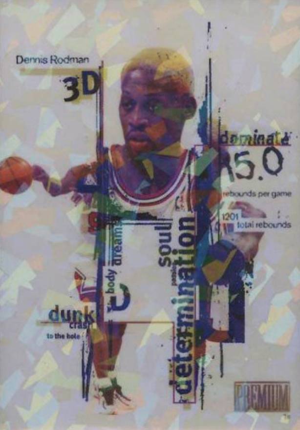 1998 Skybox Premium 3D's Dennis Rodman #14 Basketball Card