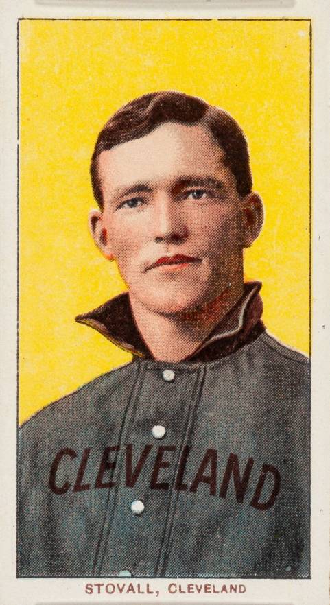 1909 White Borders Piedmont 350  Stovall, Cleveland #468 Baseball Card