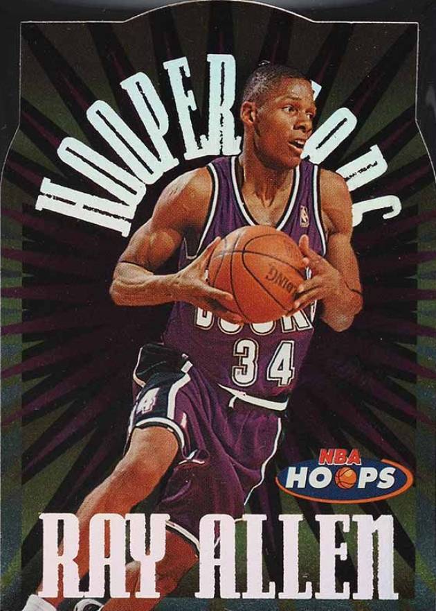 1997 Hoops Hoopstars Ray Allen #4 Basketball Card