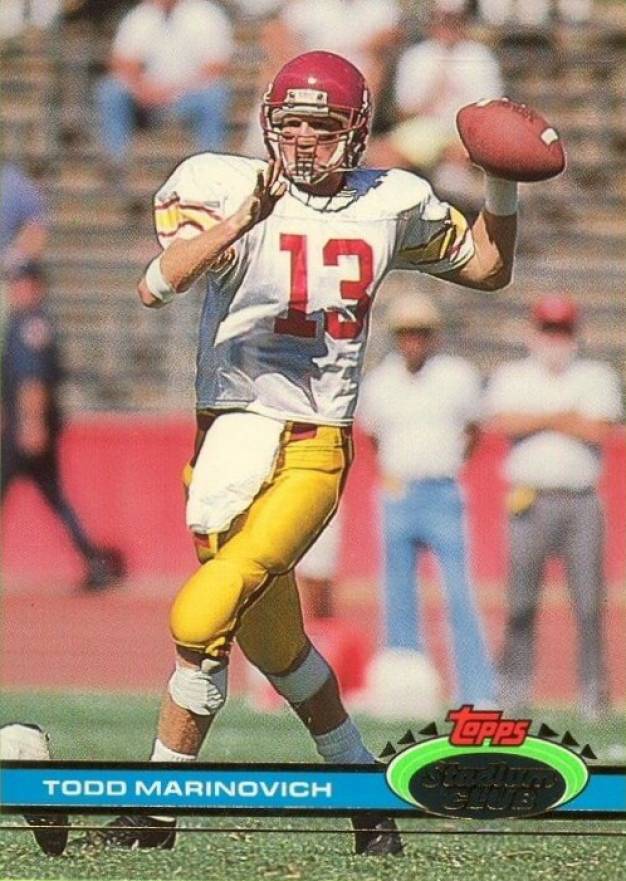 1991 Stadium Club Football Super Bowl XXVI Todd Marinovich #48 Football Card