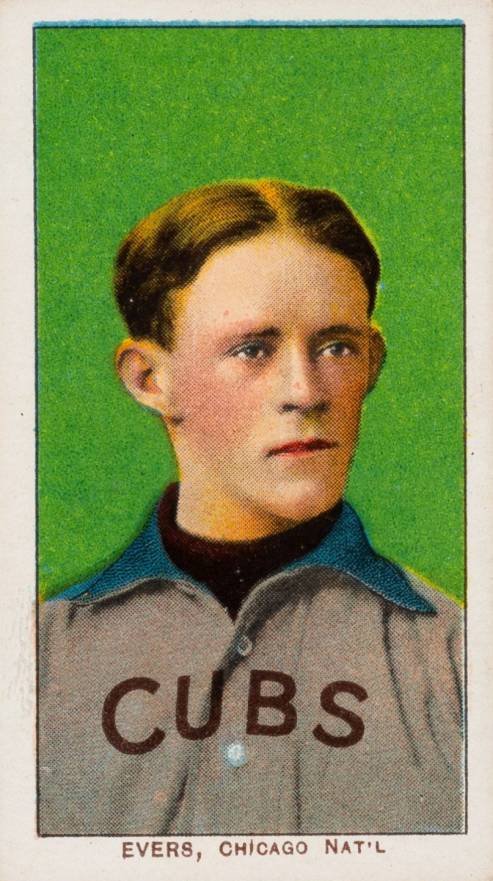1909 White Borders Piedmont 350  Evers, Chicago Nat'L #166 Baseball Card