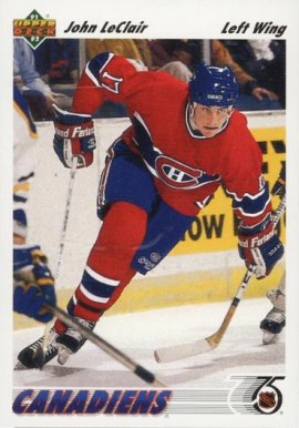 1991 Upper Deck John LeClair #345 Hockey Card