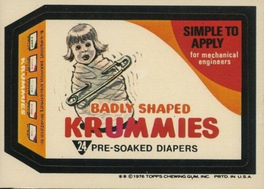 1977 Topps Wacky Packs 16th Series Krummies Diapers # Non-Sports Card