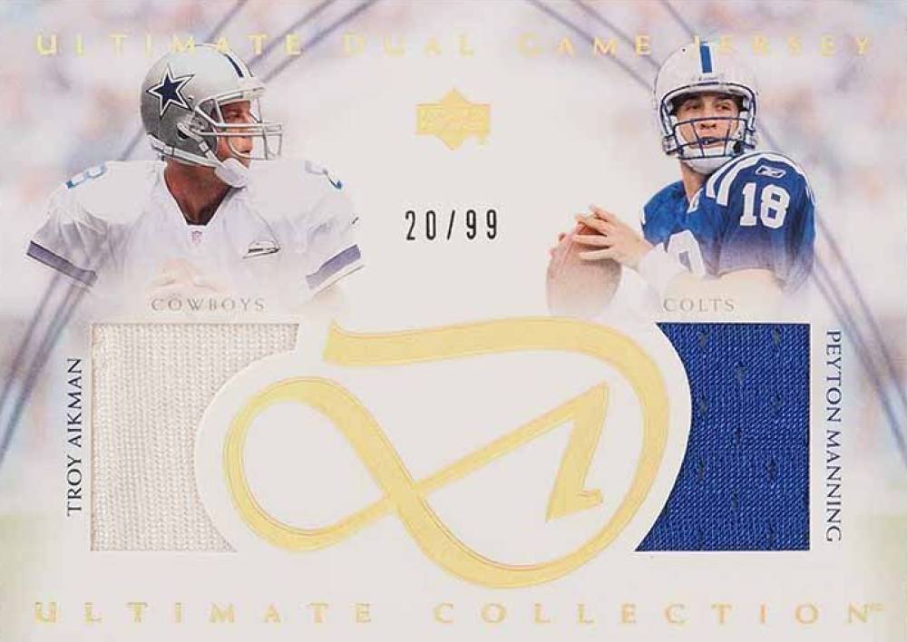 2003 Ultimate Collection Dual Game Jersey Peyton Manning/Troy Aikman #UDJAM Football Card