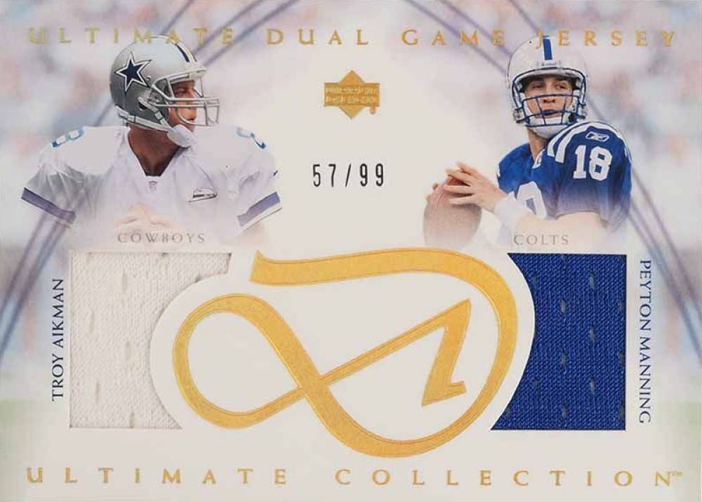 2003 Ultimate Collection Dual Game Jersey Peyton Manning/Troy Aikman #UDJAM Football Card