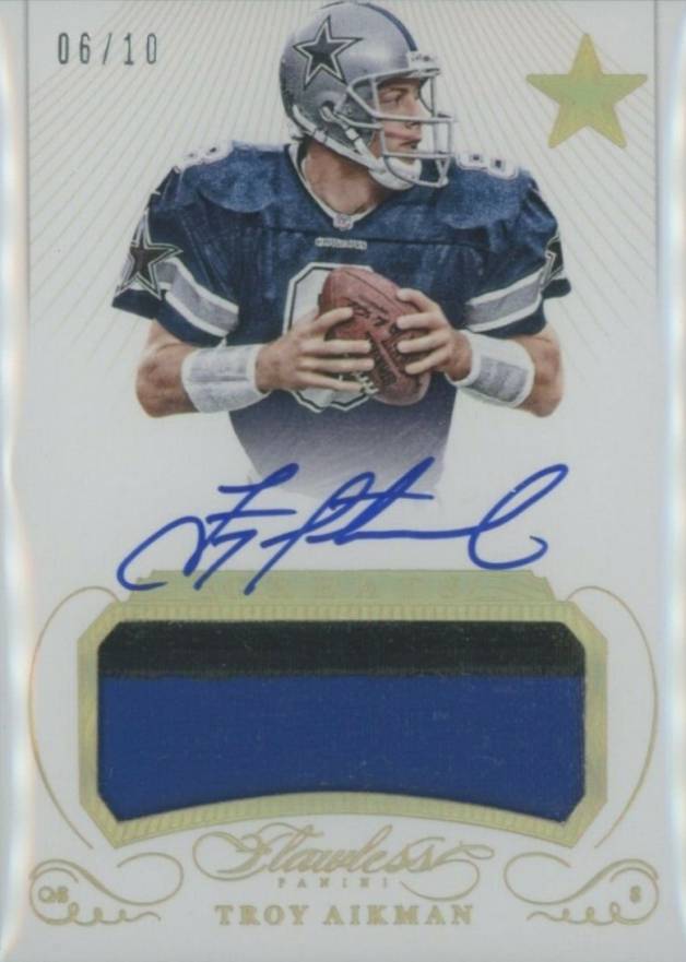 2015 Panini Flawless Greats Patch Autographs Troy Aikman #GPATA Football Card