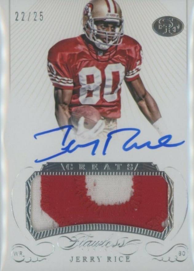 2015 Panini Flawless Greats Patch Autographs Jerry Rice #GPAJR Football Card